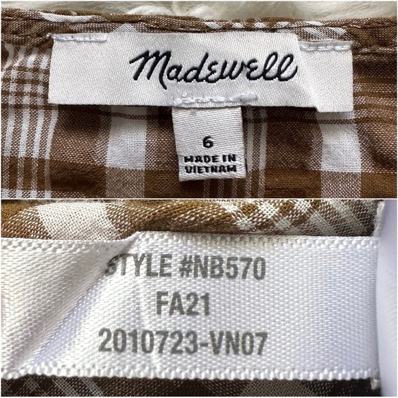 Madewell Shirt Westover Top Button Front in Sandown Plaid Weathered Olive 6 - Picture 8 of 12
